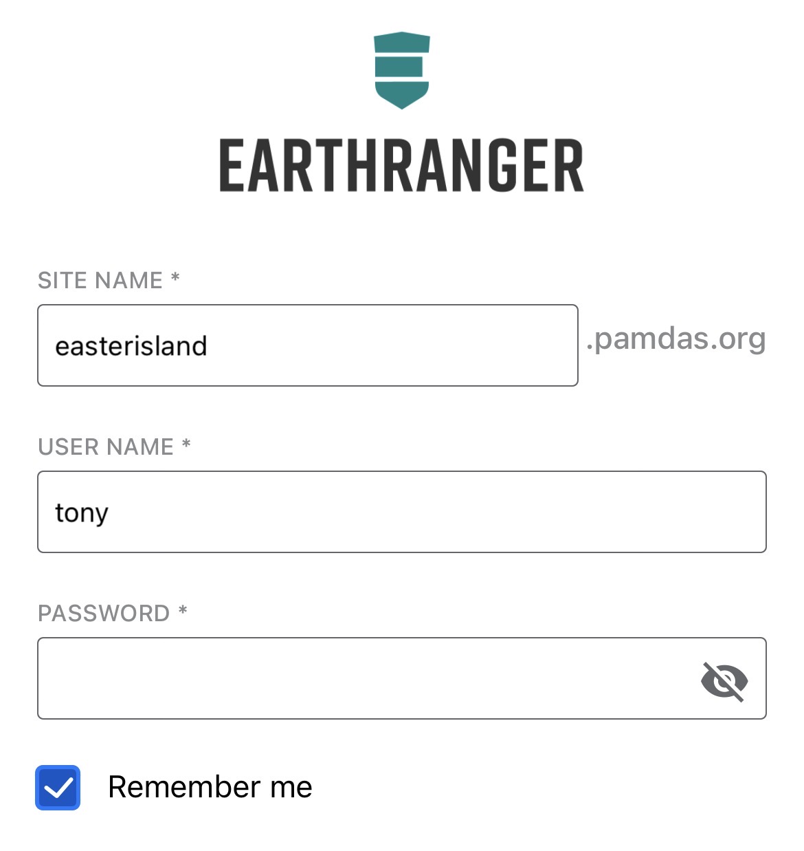 ER Mobile Login Page